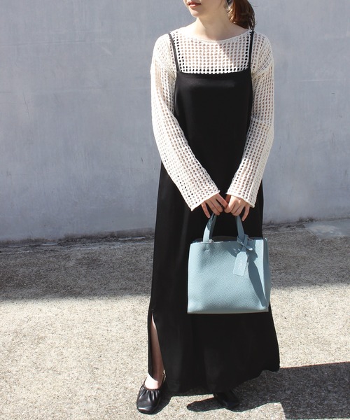 LAVEANGE(ラビアンジェ)の「【牛革】CREME VIVE BAG/レザーバッグ(トートバッグ・レディース・チャコールグレー/サックスブルー/ピンク/キャメル/グレイッシュベージュ・FREE)」の16枚目の写真