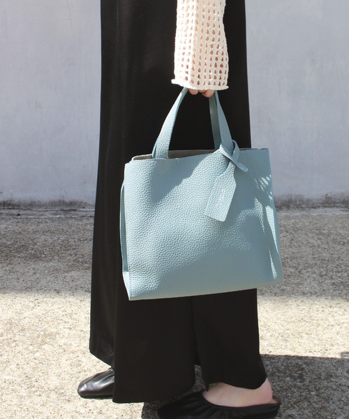 LAVEANGE(ラビアンジェ)の「【牛革】CREME VIVE BAG/レザーバッグ(トートバッグ・レディース・チャコールグレー/サックスブルー/ピンク/キャメル/グレイッシュベージュ・FREE)」の12枚目の写真