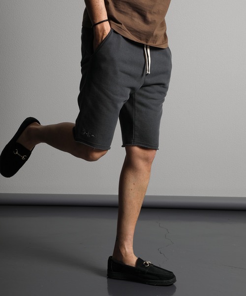 GARMENT DYE CUT OFF SHORTS:製品染め カットオフ スウェットショート ...