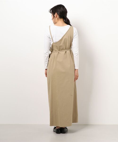 PICCIN（ピッチン）の「アシメラップキャミワンピース（ワンピース・レディース・ベージュ/グリーン・M）」の4枚目の写真