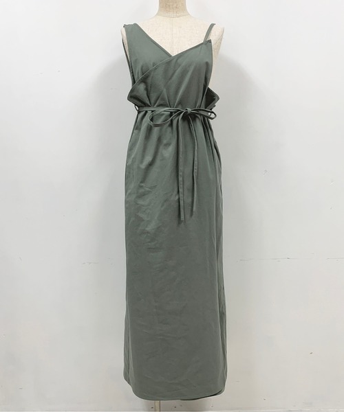 PICCIN（ピッチン）の「アシメラップキャミワンピース（ワンピース・レディース・ベージュ/グリーン・M）」の13枚目の写真