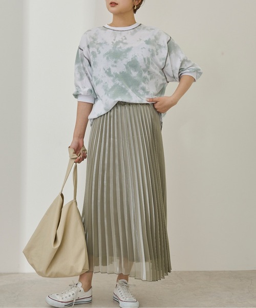 Ambre Neige(アンブルネージュ)の「タイダイ柄ワッフルカットソー/【WEB/EC限定商品】(Tシャツ/カットソー・レディース・ライトグリーン/モカ・FREE)」の11枚目の写真