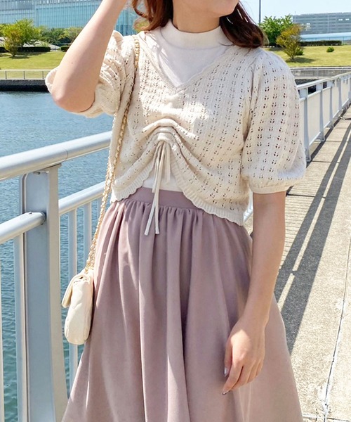 apres jour（アプレジュール）の「透かし編みドロストタンクセット【ZOZOTOWN限定アイテム】（ニット/セーター・レディース・ライトベージュ/ピンクベージュ/アイボリー・フリー/X-LARGE）」の14枚目の写真