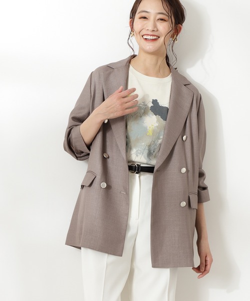 N.（N. Natural Beauty Basic）（エヌエヌナチュラルビューティーベーシック）の「◆ガーデンツイルジャケット（その他アウター・レディース・モカ/ネイビー・SMALL/MEDIUM）」の2枚目の写真