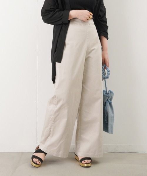 LUCA/LADY LUCK LUCA（ルカ/レディラックルカ）の「LC/LLL コットンリネンワイドパンツ（チノパンツ・レディース・ブラック/ライトベージュ/ブルー・38/36）」の3枚目の写真