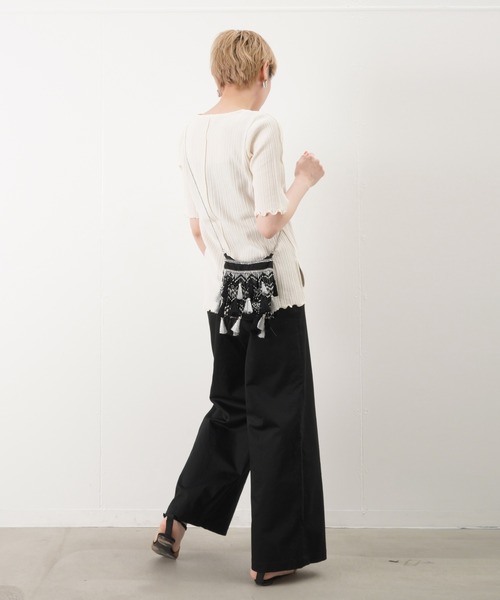 LUCA/LADY LUCK LUCA（ルカ/レディラックルカ）の「LC/LLL コットンリネンワイドパンツ（チノパンツ・レディース・ブラック/ライトベージュ/ブルー・38/36）」の16枚目の写真