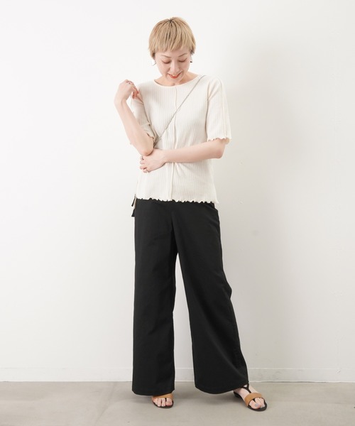 LUCA/LADY LUCK LUCA（ルカ/レディラックルカ）の「LC/LLL コットンリネンワイドパンツ（チノパンツ・レディース・ブラック/ライトベージュ/ブルー・38/36）」の13枚目の写真