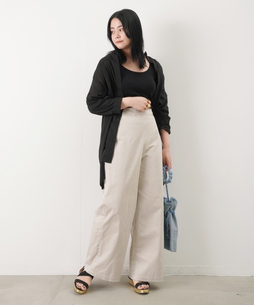 LUCA/LADY LUCK LUCA（ルカ/レディラックルカ）の「LC/LLL コットンリネンワイドパンツ（チノパンツ・レディース・ブラック/ライトベージュ/ブルー・38/36）」の4枚目の写真