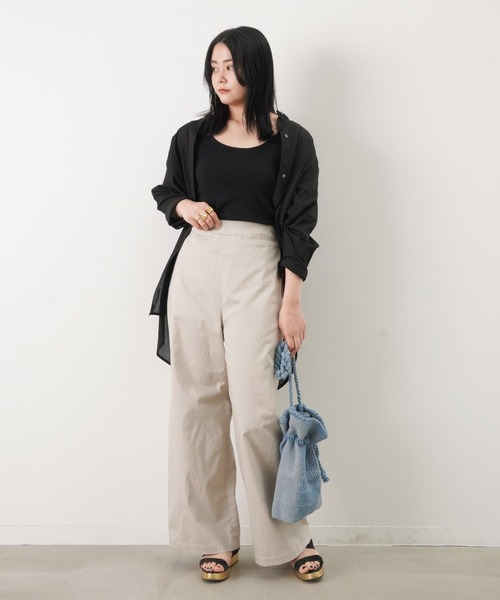 LUCA/LADY LUCK LUCA（ルカ/レディラックルカ）の「LC/LLL コットンリネンワイドパンツ（チノパンツ・レディース・ブラック/ライトベージュ/ブルー・38/36）」の6枚目の写真