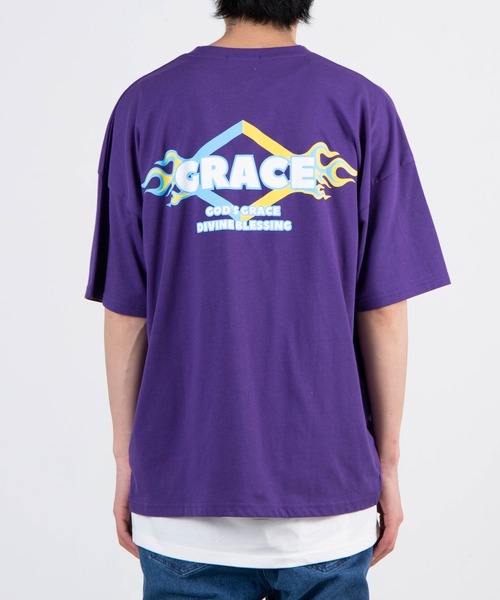 WEGO(ウィゴー)の「WEGO/ファイヤーモチーフビックシルエット半袖Tシャツ(Tシャツ/カットソー・メンズ・ホワイト/ブラック/パープル・MEDIUM/LARGE)」の19枚目の写真