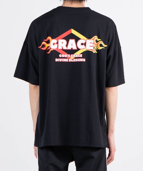 WEGO(ウィゴー)の「WEGO/ファイヤーモチーフビックシルエット半袖Tシャツ(Tシャツ/カットソー・メンズ・ホワイト/ブラック/パープル・MEDIUM/LARGE)」の17枚目の写真