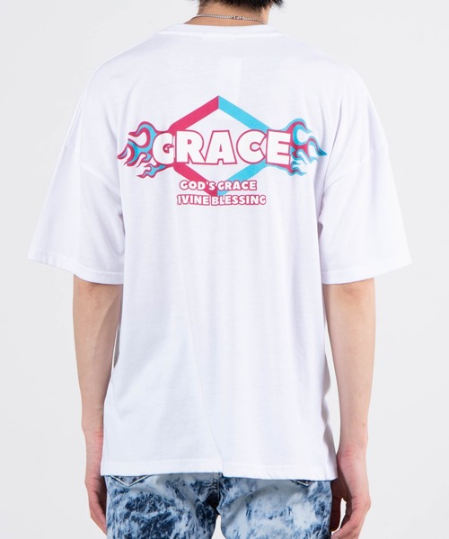 WEGO(ウィゴー)の「WEGO/ファイヤーモチーフビックシルエット半袖Tシャツ(Tシャツ/カットソー・メンズ・ホワイト/ブラック/パープル・MEDIUM/LARGE)」の14枚目の写真