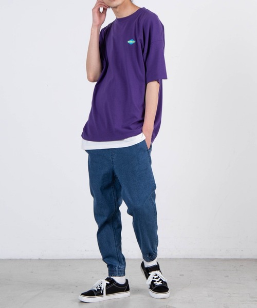 WEGO(ウィゴー)の「WEGO/ファイヤーモチーフビックシルエット半袖Tシャツ(Tシャツ/カットソー・メンズ・ホワイト/ブラック/パープル・MEDIUM/LARGE)」の10枚目の写真