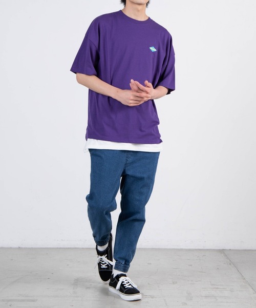 WEGO(ウィゴー)の「WEGO/ファイヤーモチーフビックシルエット半袖Tシャツ(Tシャツ/カットソー・メンズ・ホワイト/ブラック/パープル・MEDIUM/LARGE)」の12枚目の写真