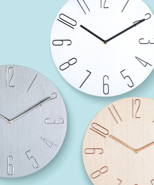 FL import collection（エフエルインポートコレクション）の「【壁掛け】軽量ウッドライククロック（掛け時計・レディース・ホワイト/ブラック/ブルーグレー/モカ・FREE）」の9枚目の写真