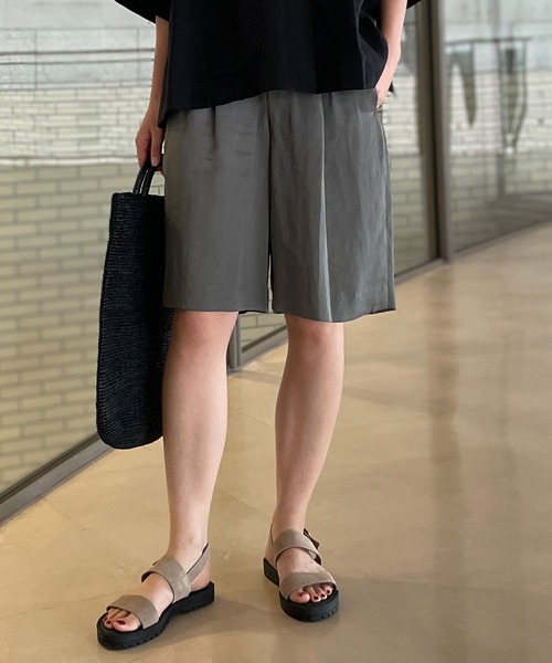 Fantastic Days（ファンタスティックデイズ）の「◇【FANTASTICDAYS】テンセルリネンサテンキュロット WOMEN（その他パンツ・レディース・グレー/ブラック・38/36）」の5枚目の写真