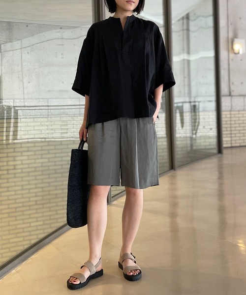 Fantastic Days（ファンタスティックデイズ）の「◇【FANTASTICDAYS】テンセルリネンサテンキュロット WOMEN（その他パンツ・レディース・グレー/ブラック・38/36）」の7枚目の写真