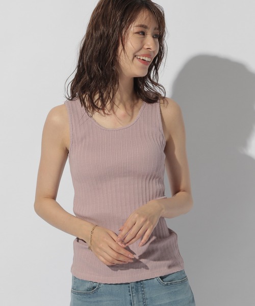 BAYFLOW（ベイフロー）の「カップツキリブタンク（タンクトップ・レディース・ベージュ/カーキ/ピンク/チャコール・SMALL/MEDIUM）」の4枚目の写真