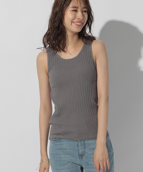 BAYFLOW（ベイフロー）の「カップツキリブタンク（タンクトップ・レディース・ベージュ/カーキ/ピンク/チャコール・SMALL/MEDIUM）」の2枚目の写真