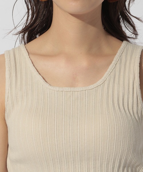 BAYFLOW（ベイフロー）の「カップツキリブタンク（タンクトップ・レディース・ベージュ/カーキ/ピンク/チャコール・SMALL/MEDIUM）」の12枚目の写真