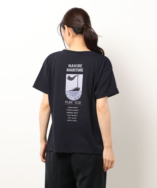 FIL DE FER(フィルデフェール)の「Backプリント 半袖TEE(Tシャツ/カットソー・レディース・ネイビー/イエロー・FREE)」の11枚目の写真