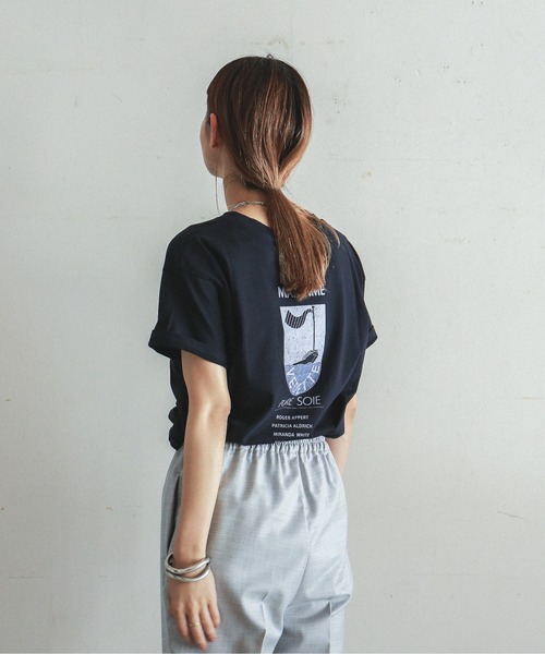 FIL DE FER(フィルデフェール)の「Backプリント 半袖TEE(Tシャツ/カットソー・レディース・ネイビー/イエロー・FREE)」の2枚目の写真