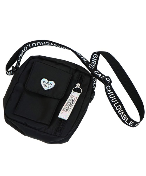 Candychuu（キャンディチュウ）の「ハートワッペンポシェット（ショルダーバッグ・キッズ・ブラック/サックスブルー/ラベンダー・FREE）」の7枚目の写真