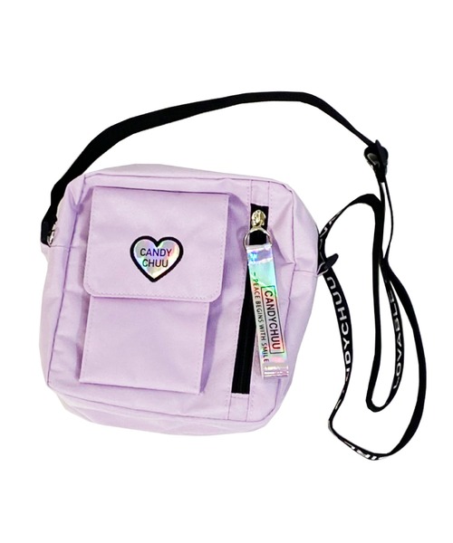 Candychuu（キャンディチュウ）の「ハートワッペンポシェット（ショルダーバッグ・キッズ・ブラック/サックスブルー/ラベンダー・FREE）」の8枚目の写真