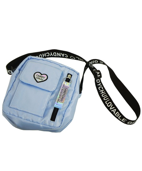 Candychuu（キャンディチュウ）の「ハートワッペンポシェット（ショルダーバッグ・キッズ・ブラック/サックスブルー/ラベンダー・FREE）」の9枚目の写真