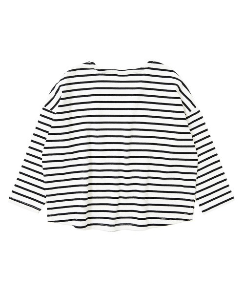 devirock（デビロック）の「ゆるっとボーダー 長袖Tシャツ（Tシャツ/カットソー・キッズ・ブラック/ネイビー/サックスブルー/ラベンダー/チャコール/ダークベージュ・110cm/100cm/120cm/130cm/140cm/150cm/160cm）」の17枚目の写真