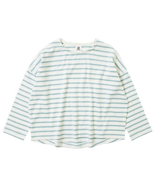 devirock（デビロック）の「ゆるっとボーダー 長袖Tシャツ（Tシャツ/カットソー・キッズ・ブラック/ネイビー/サックスブルー/ラベンダー/チャコール/ダークベージュ・110cm/100cm/120cm/130cm/140cm/150cm/160cm）」の21枚目の写真