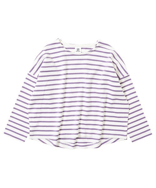 devirock（デビロック）の「ゆるっとボーダー 長袖Tシャツ（Tシャツ/カットソー・キッズ・ブラック/ネイビー/サックスブルー/ラベンダー/チャコール/ダークベージュ・110cm/100cm/120cm/130cm/140cm/150cm/160cm）」の22枚目の写真