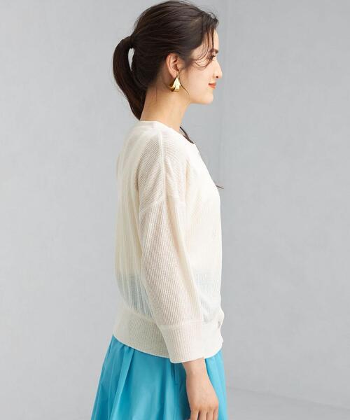 green label relaxing（グリーンレーベルリラクシング）の「ドットボタン 2WAY カーディガン（カーディガン/ボレロ・レディース・ナチュラル/ケリー/ロイヤルブルー・FREE）」の16枚目の写真