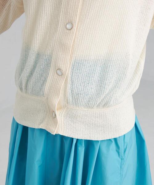 green label relaxing（グリーンレーベルリラクシング）の「ドットボタン 2WAY カーディガン（カーディガン/ボレロ・レディース・ナチュラル/ケリー/ロイヤルブルー・FREE）」の4枚目の写真