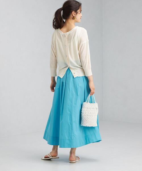 green label relaxing（グリーンレーベルリラクシング）の「ドットボタン 2WAY カーディガン（カーディガン/ボレロ・レディース・ナチュラル/ケリー/ロイヤルブルー・FREE）」の9枚目の写真