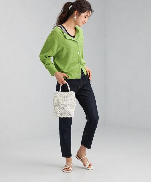 green label relaxing（グリーンレーベルリラクシング）の「ドットボタン 2WAY カーディガン（カーディガン/ボレロ・レディース・ナチュラル/ケリー/ロイヤルブルー・FREE）」の13枚目の写真