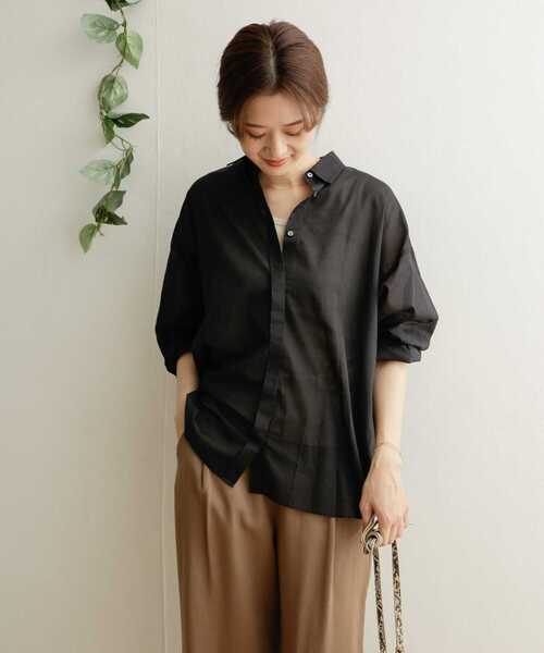 URBAN RESEARCH DOORS(アーバンリサーチドアーズ)の「コットンローンシャツ(シャツ/ブラウス・レディース・ブラック系その他/ミント/オフホワイト・ONE)」の14枚目の写真