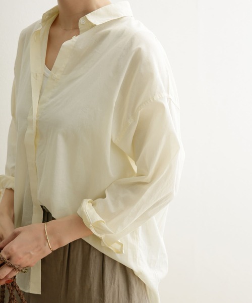 URBAN RESEARCH DOORS(アーバンリサーチドアーズ)の「コットンローンシャツ(シャツ/ブラウス・レディース・ブラック系その他/ミント/オフホワイト・ONE)」の21枚目の写真