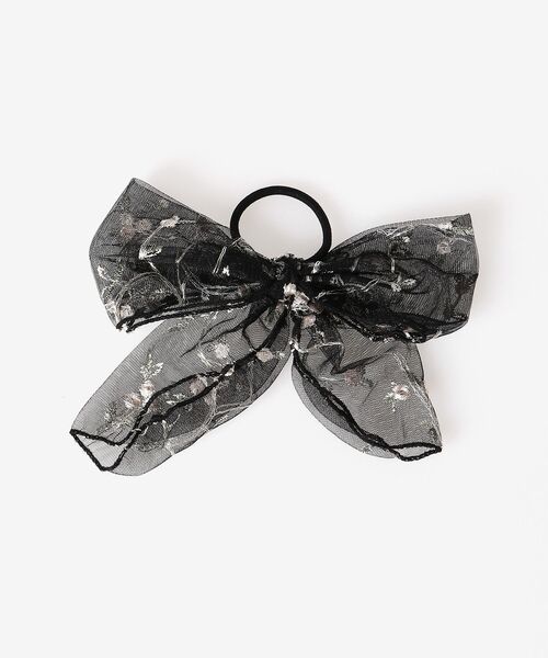 MAJESTIC LEGON(マジェスティックレゴン)の「チュールししゅうリボンset(その他ヘアアクセサリー・レディース・ホワイト系その他2/ブラック系その他・FREE)」の4枚目の写真
