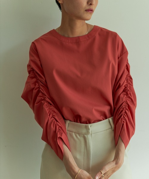 VACANCY（ヴァカンシー）の「ボリュームシャーリング2wayブラウス（シャツ/ブラウス・レディース・ブラック/オレンジ/ブルー/グリーン・FREE）」の9枚目の写真