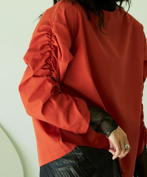 VACANCY（ヴァカンシー）の「ボリュームシャーリング2wayブラウス（シャツ/ブラウス・レディース・ブラック/オレンジ/ブルー/グリーン・FREE）」の14枚目の写真