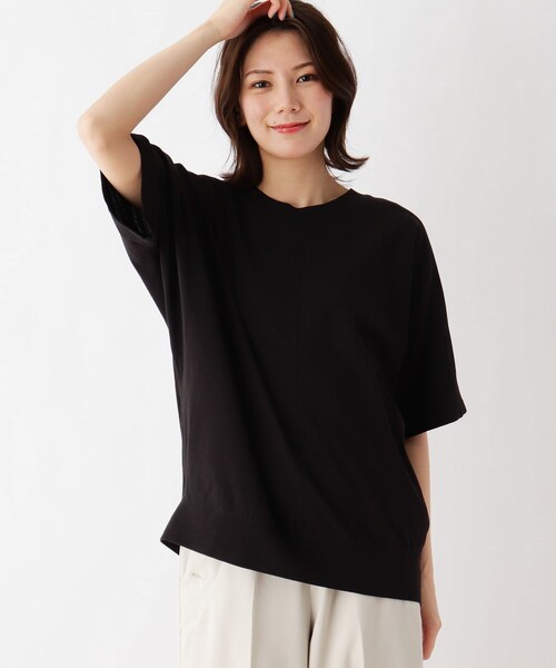 SHOO・LA・RUE（シューラルー）の「◆【SHOO ICE】ひんやりドルマンプルオーバー（Tシャツ/カットソー・レディース・ブラック/キャメル/ホワイト系/パープル系4・00）」の2枚目の写真