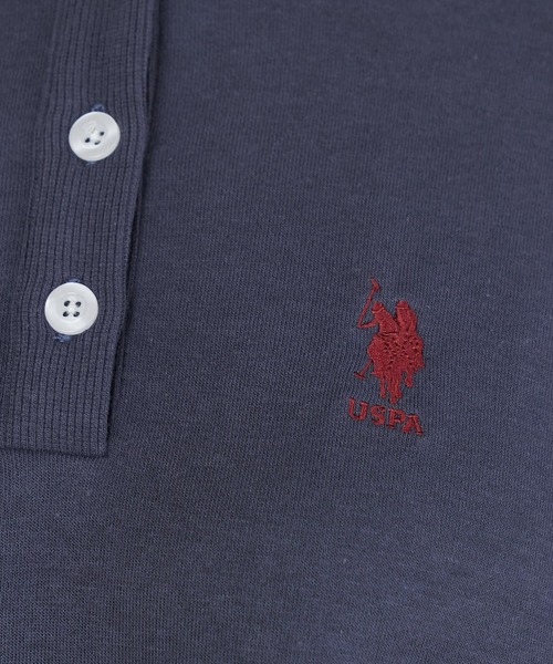 U.S. POLO ASSN.(ユーエスポロアッスン)の「U.S. POLO ASSN. /ユーエスポロアッスン 別注ワンポイント刺繍ロゴ オーバーサイズラガーシャツワンピース(ワンピース・レディース・ブラック/オレンジ/モスグリーン/ブラック×ベージュ/ネイビー/モカ/グレイッシュベージュ/ネイビー系1/ブラック×ホワイト/グリーン系1/オートミール・FREE)」の13枚目の写真