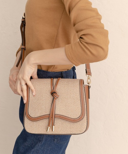 RODE SKO（ロデスコ）の「FENNA 異素材コンビショルダー（ショルダーバッグ・レディース・ブラウン/オレンジ・ONE）」の4枚目の写真