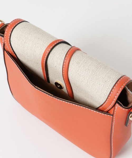 RODE SKO（ロデスコ）の「FENNA 異素材コンビショルダー（ショルダーバッグ・レディース・ブラウン/オレンジ・ONE）」の5枚目の写真