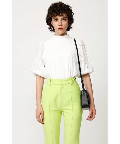 SLY COTTON LACE PUFF SLEEVE トップス　ホワイト SLY ブラウス シャツ COTTON LACE PUFF SLEEVE TOPS コットン