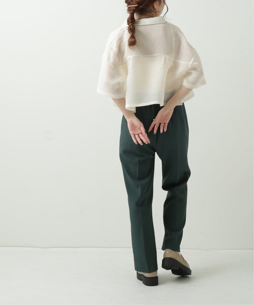 RAY CASSIN（レイカズン）の「テンセルガーゼショートシャツ（シャツ/ブラウス・レディース・ライトカーキ/オフホワイト/ブラック/モカ・FREE）」の12枚目の写真