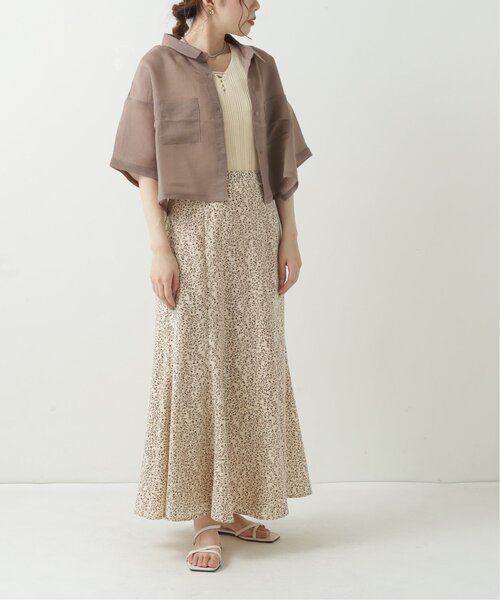 RAY CASSIN（レイカズン）の「テンセルガーゼショートシャツ（シャツ/ブラウス・レディース・ライトカーキ/オフホワイト/ブラック/モカ・FREE）」の15枚目の写真