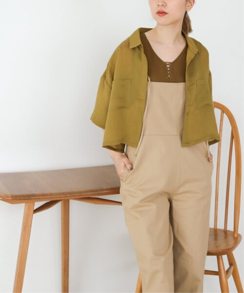 RAY CASSIN（レイカズン）の「テンセルガーゼショートシャツ（シャツ/ブラウス・レディース・ライトカーキ/オフホワイト/ブラック/モカ・FREE）」の18枚目の写真