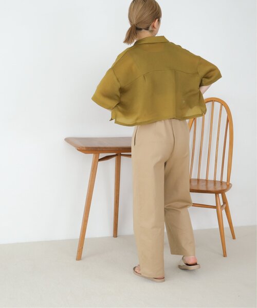 RAY CASSIN（レイカズン）の「テンセルガーゼショートシャツ（シャツ/ブラウス・レディース・ライトカーキ/オフホワイト/ブラック/モカ・FREE）」の21枚目の写真